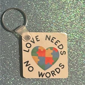 Multicolor Puzzle Heart Keychain